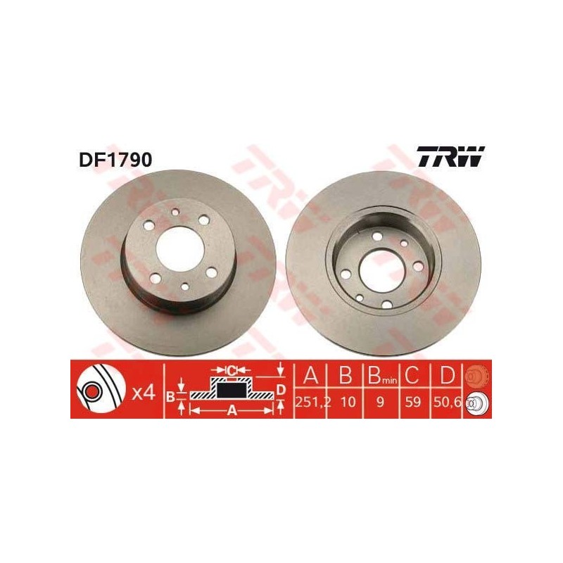 Kočioni disk FIAT Bravo, Linea, Multipla, Stilo, LANCIA Delta stražnji