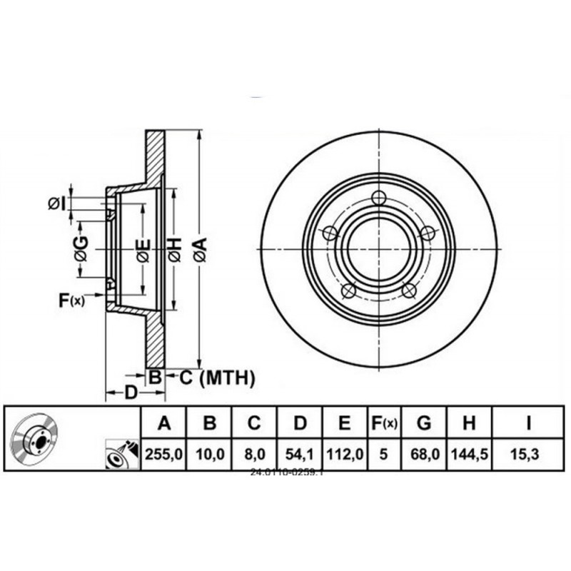 Zavorni disk AUDI A6 quattro zadnji