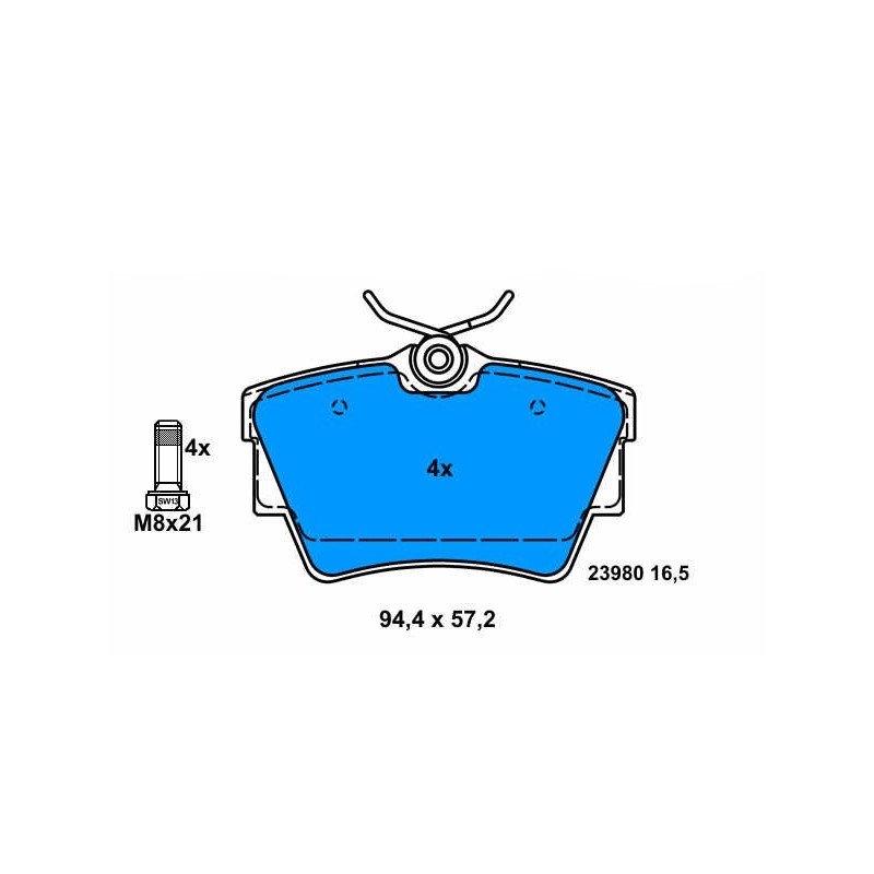 Brake pads NISSAN Primastar, OPEL Vivaro, RENAULT Trafic rear