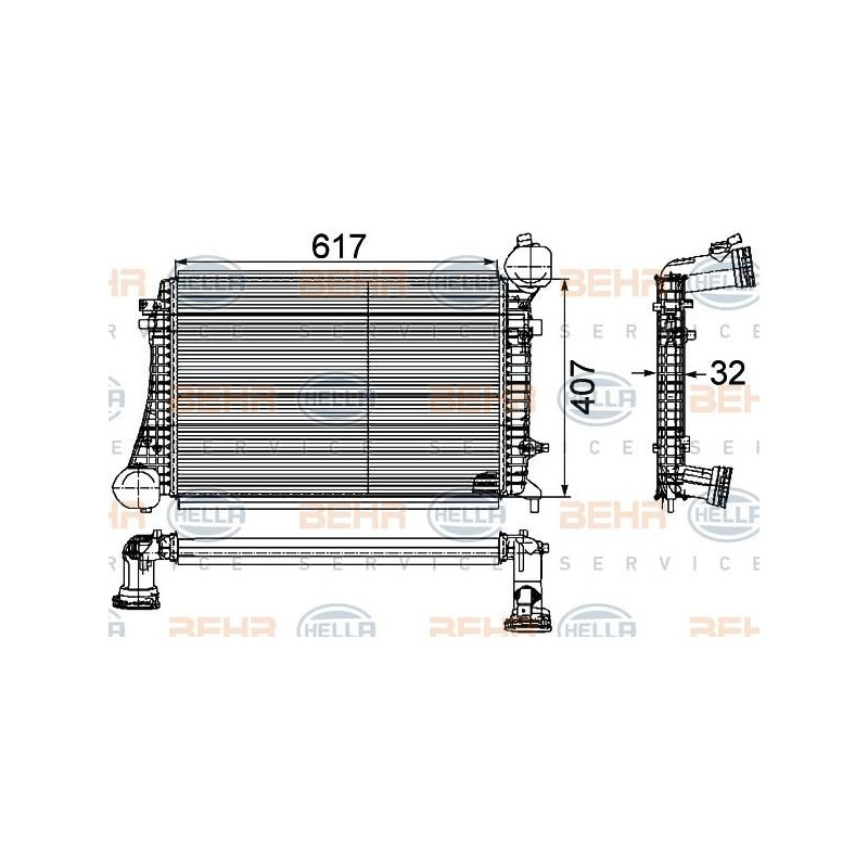 Intercooler AUDI A3, SEAT Altea, ŠKODA Superb, VW Golf 5 1.9TDi