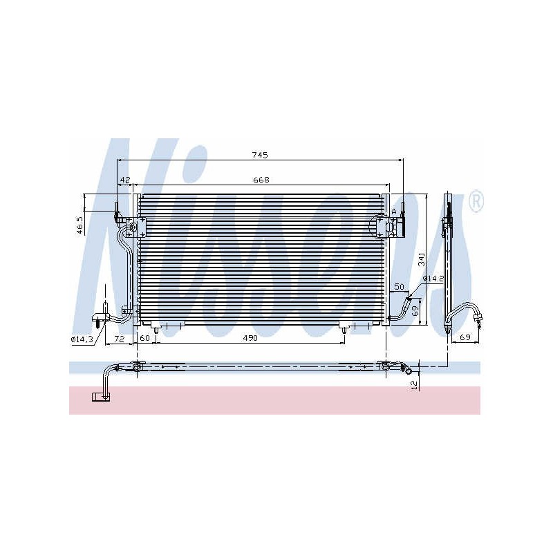 Condenser air conditioning CITROEN Berlingo, Xsara, PEUGEOT Partner D, TD, Hdi