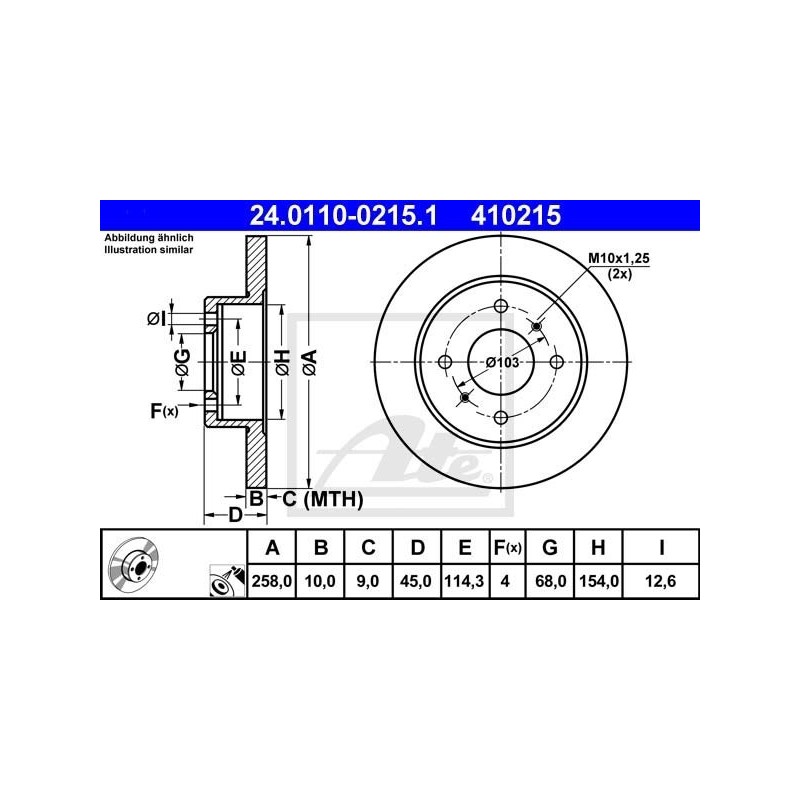 Zavorni disk NISSAN Almera N16, Primera P10, P11 zadnji
