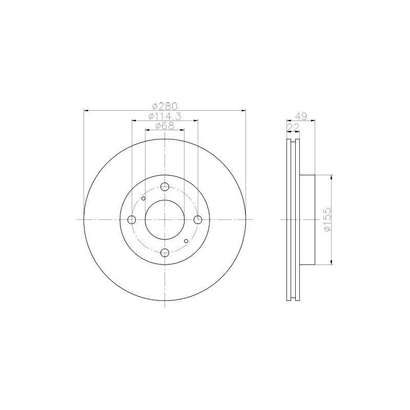 Brake disc NISSAN 200 SX, Almera N16, Primera P11 front