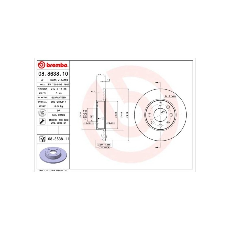 Bremsscheibe OPEL Corsa C vorne | ABS