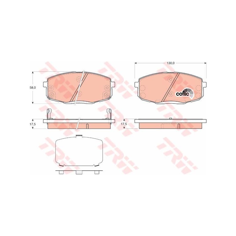 Bremsklötze HYUNDAI i30, KIA Carens, Ceed sprednje