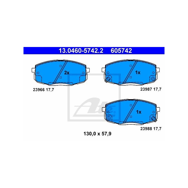 Brake pads HYUNDAI i30, KIA Carens, Ceed front