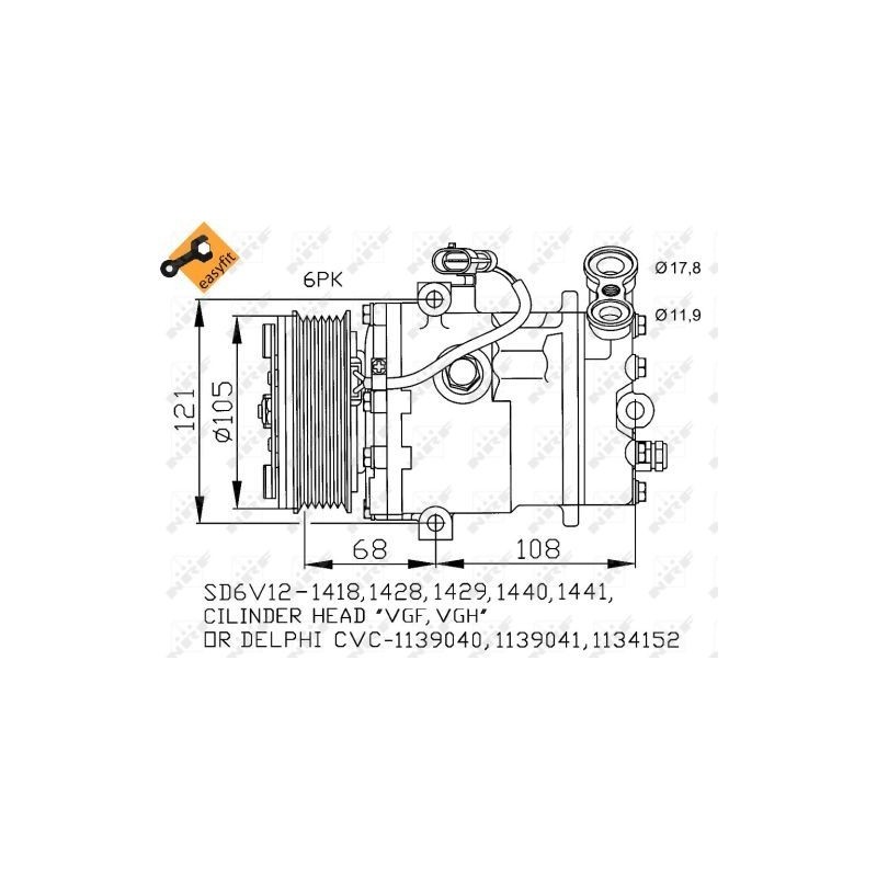 Compressor OPEL Astra G 2.0DI, DTi, 2.2DTi