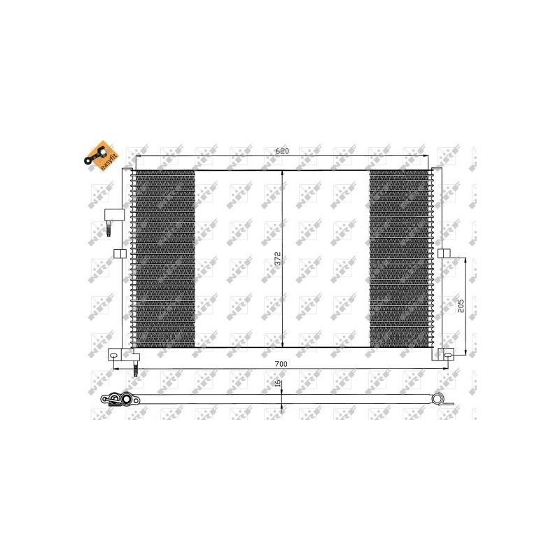 Condenser air conditioning FORD Mondeo Mk3 16mm