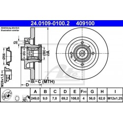 Zavorni disk CITROEN C3, C4, OPEL Crossland X, PEUGEOT 207, 307 zadnji z ležajem