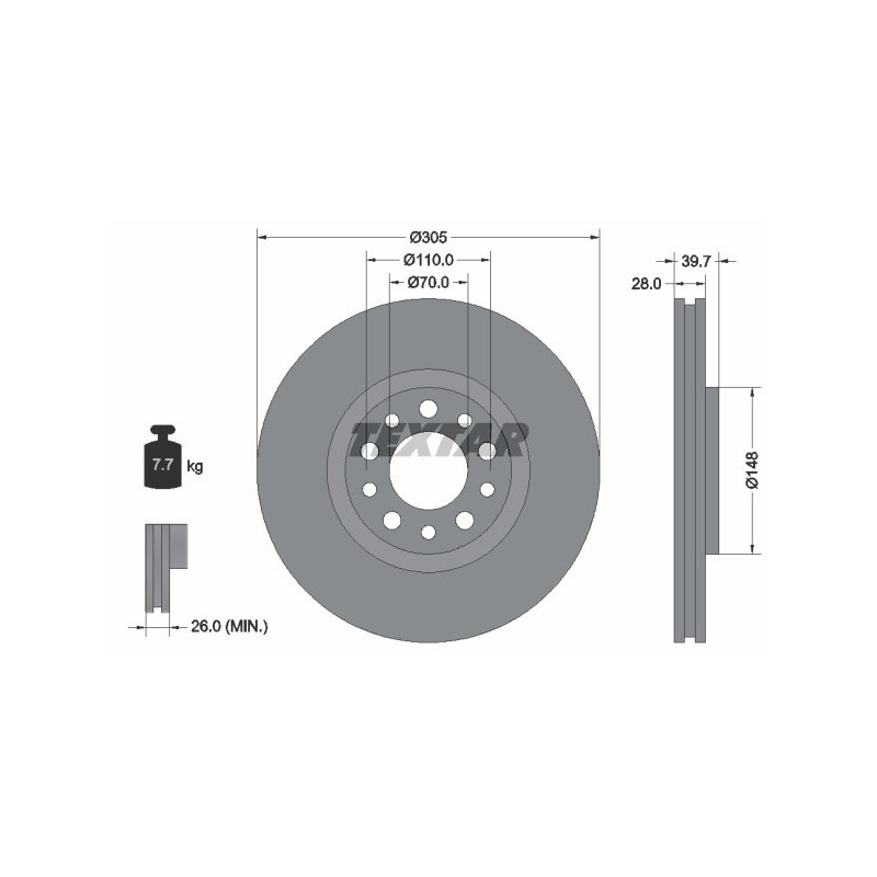 Bremsscheibe ALFA 159, Brera, Giulietta, Spider vorne