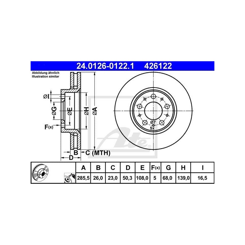 Zavorni disk VOLVO S60, S80, V70, XC70 prednji
