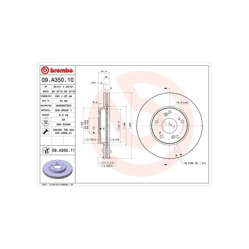 Brake disc HONDA Accord VII front