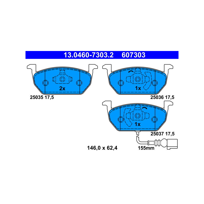 Brake Pads for Audi A3, Seat Leon, Škoda Octavia, VW Golf 7 - Car Parts Herkules