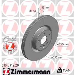 Brake disc VOLVO S60, S80, V60, V70, XC70 front