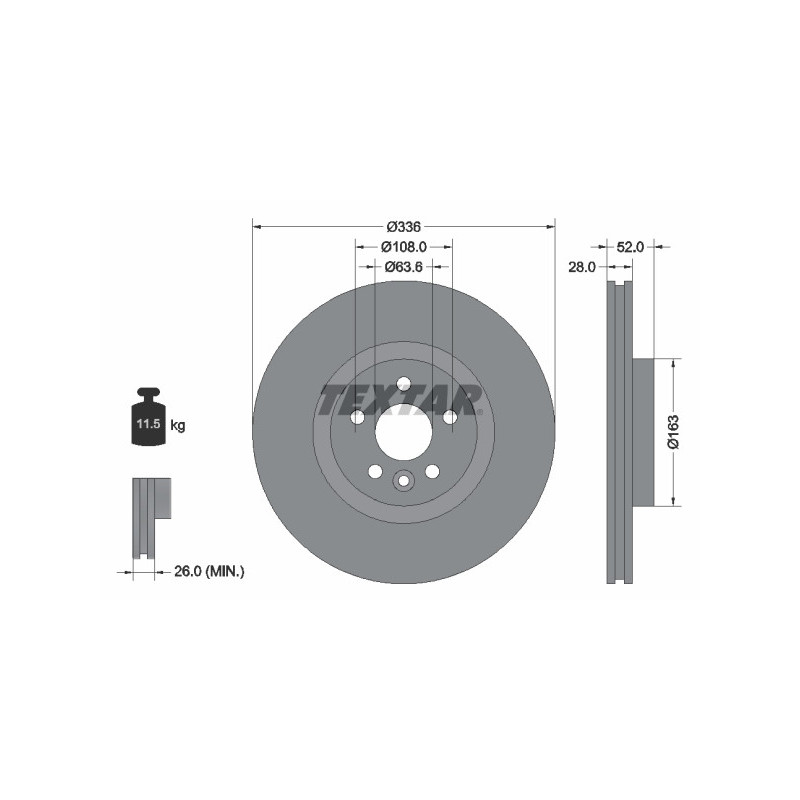 Brake disc VOLVO S60, S80, V60, V70, XC70 front