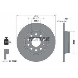 Brake disc AUDI, CUPRA, SEAT, ŠKODA, VW rear