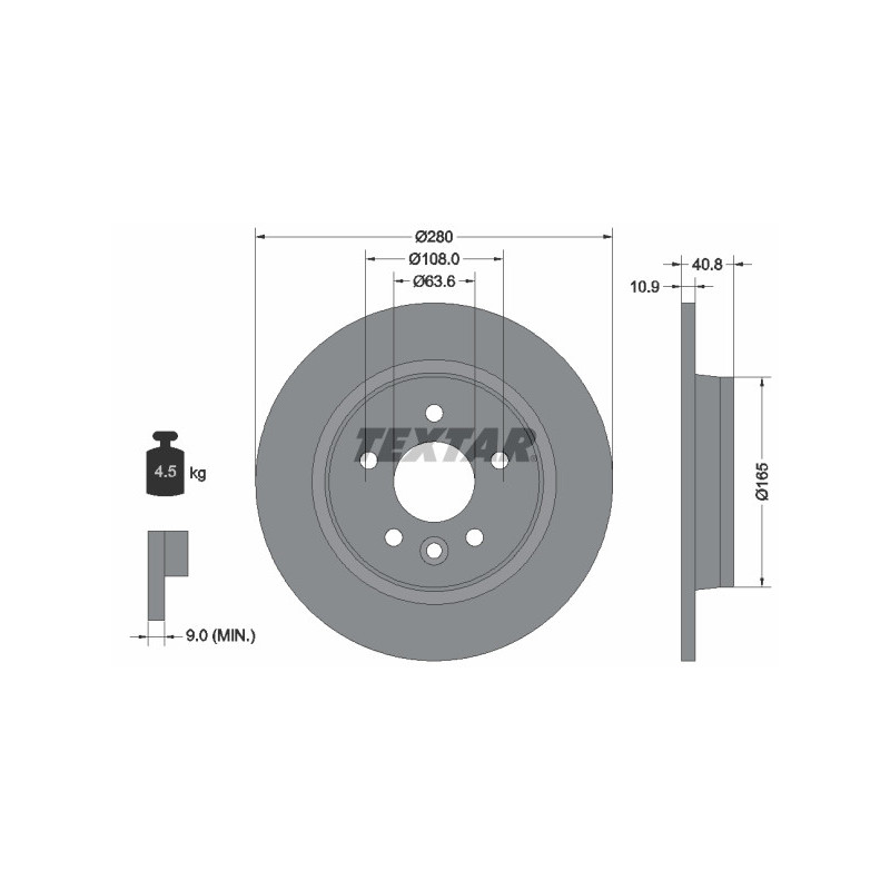 Bremsscheibe FORD C-Max, Focus, VOLVO C30, C70, S40, V50 hinten