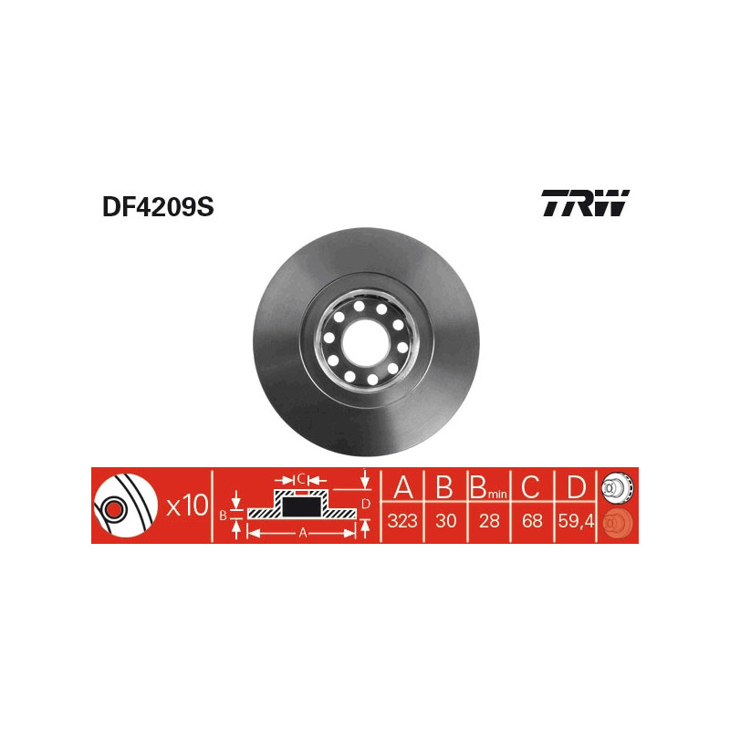 Brake disc AUDI A6, A8, VW Phaeton front