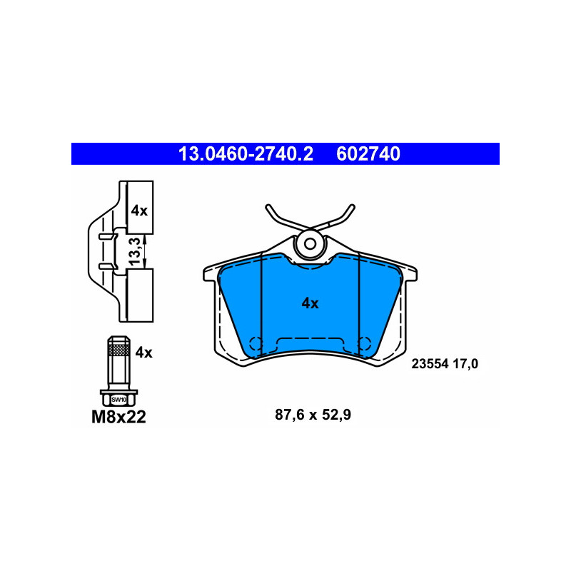 Bremsbeläge für Audi A3, Seat Leon, Škoda Octavia, VW Golf 7 – hintere | Autoteile Herkules