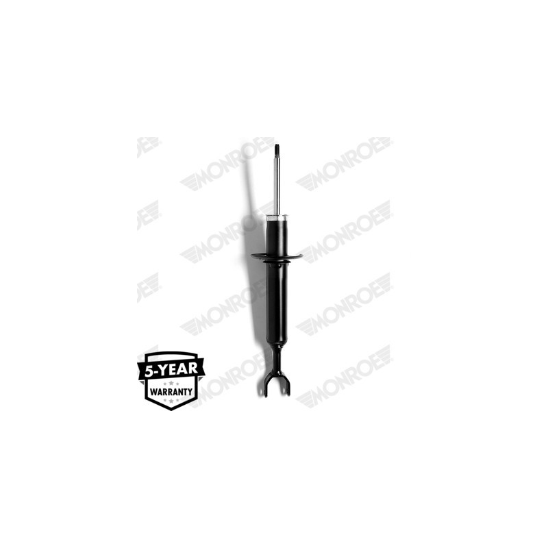 Hinterer Stoßdämpfer für Škoda Superb I, Audi A6 C5, VW Passat B5 in Silber-Schwarz auf weißem Hintergrund