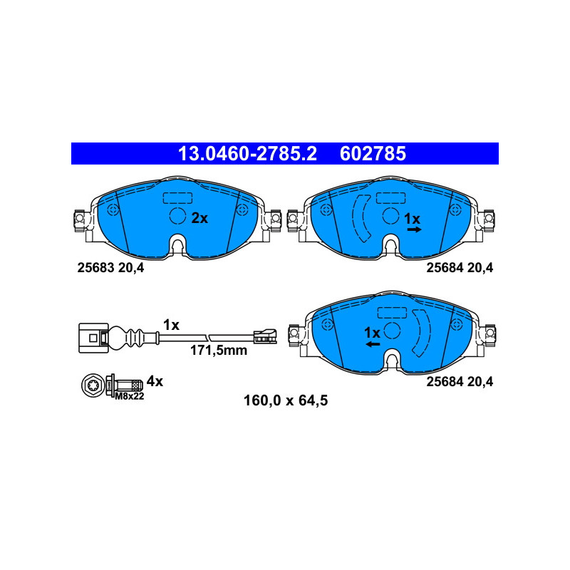 Brake pads Audi A3 SEAT Leon , SKODA Octavia VW Golf 7 front