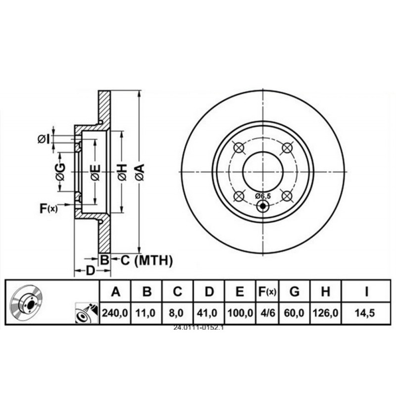 Zavorni disk OPEL Corsa C prednji | ABS