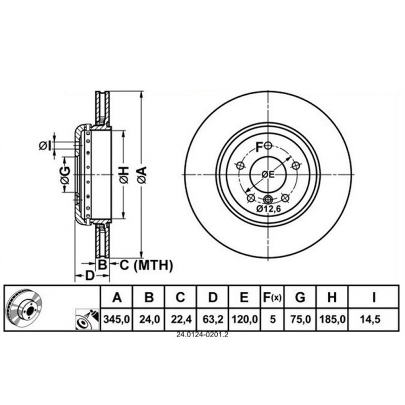 Zadnji zavorni diski BMW 5 in 6 na belem ozadju.