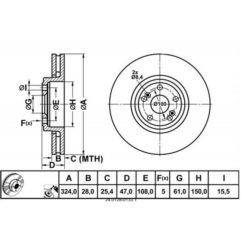 Zavorni disk RENAULT Espace 4, Vel Satis prednji