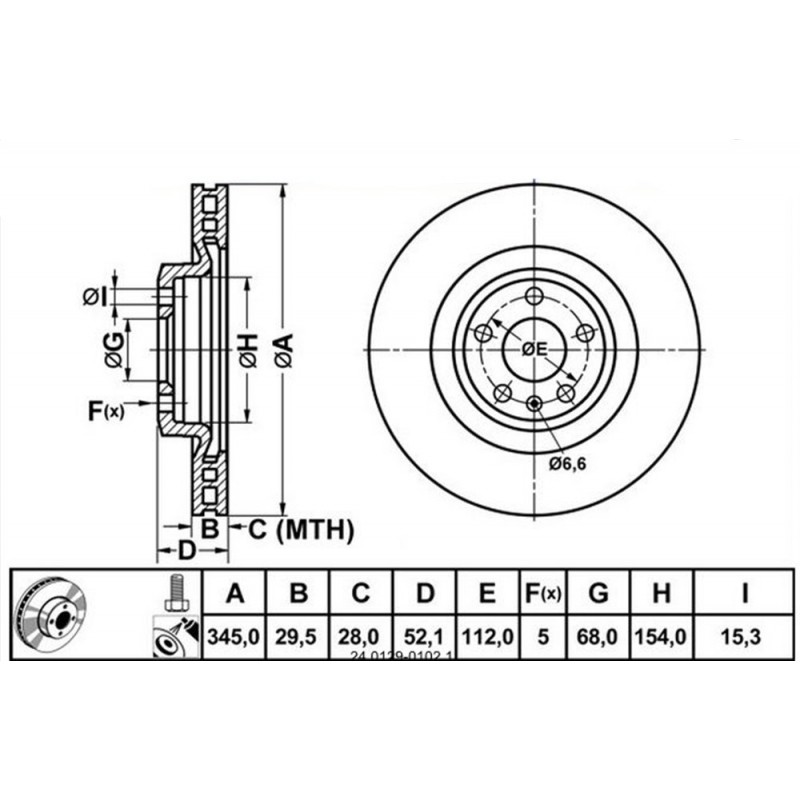 Bremsscheibe AUDI A5, Q5 vorne